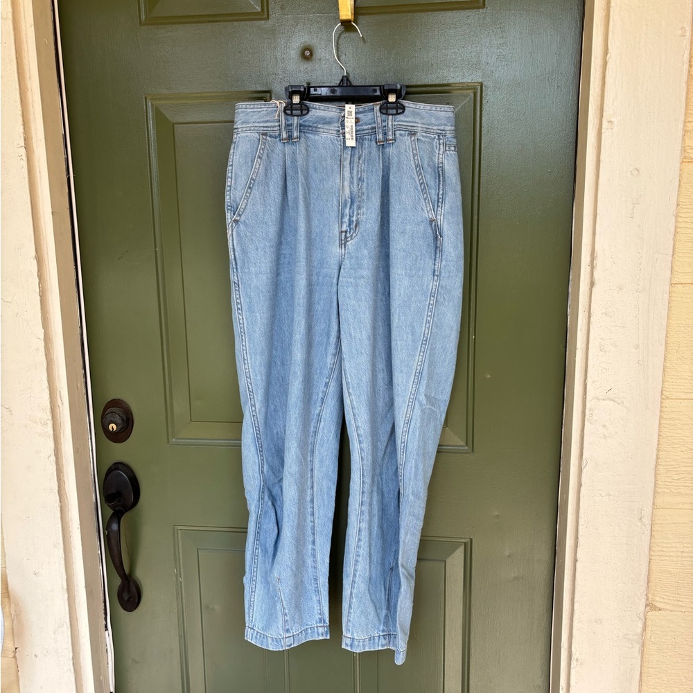BNWT Madewell Baggy Tapered Jeans in Idarose Wash: Pleated Edition 27